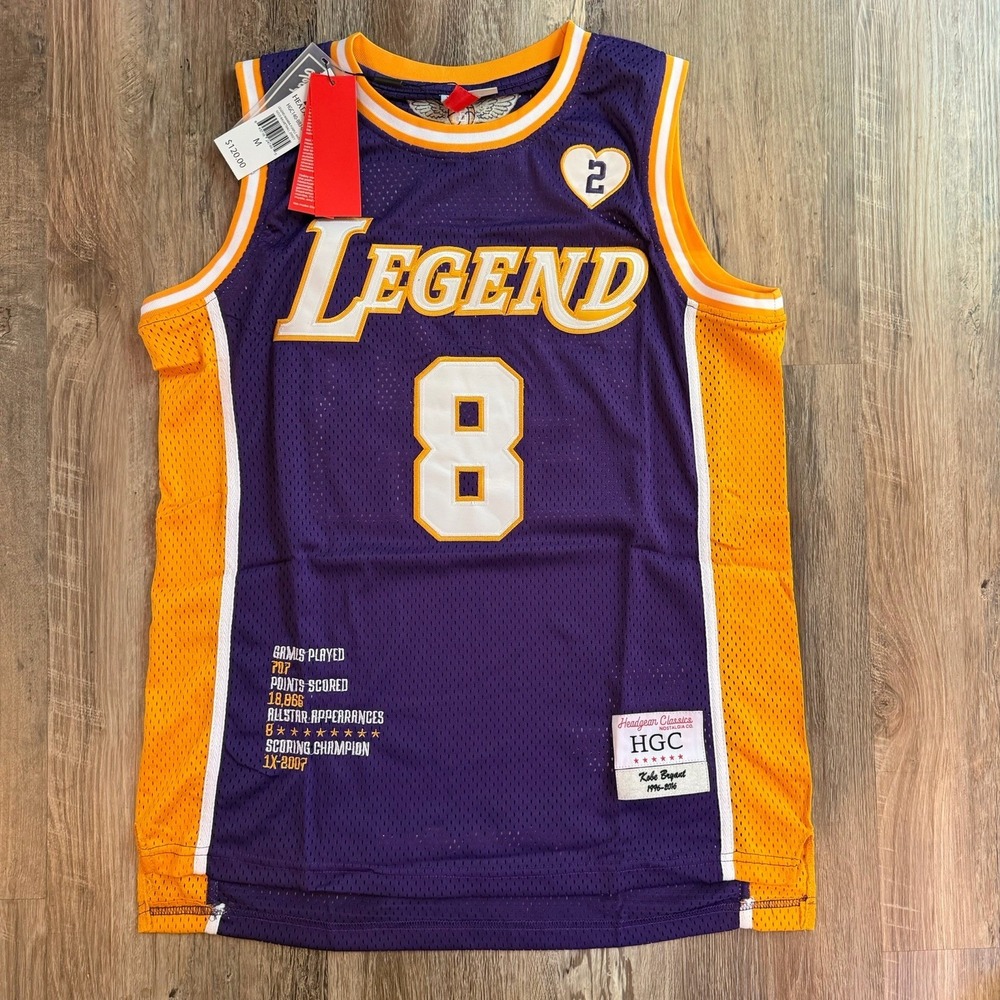 NWT Headgear Classics Kobe Bryant Mamba Legend Patch Men's Basketball Jersey M